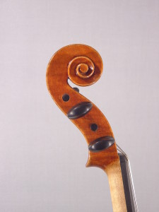 Archimedarchi violin, 2014 - Scroll - Antiqued Strad model